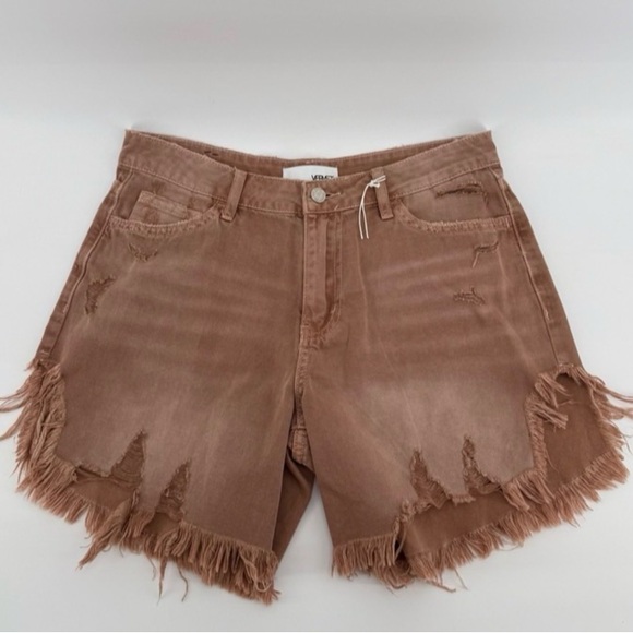 Vervet Pants - Vervet high rise Women's Frayed Brown Jean Shorts